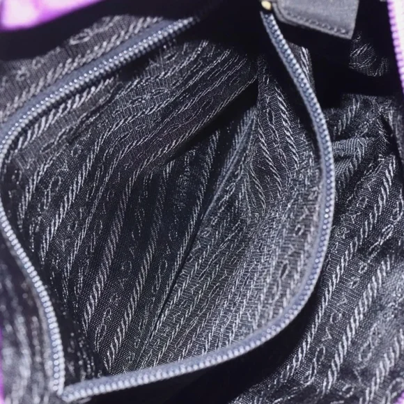 RARE PRADA Purple & Gold Nylon Vintage Handbag / Purse  (EUC) - Picture 14 of 16